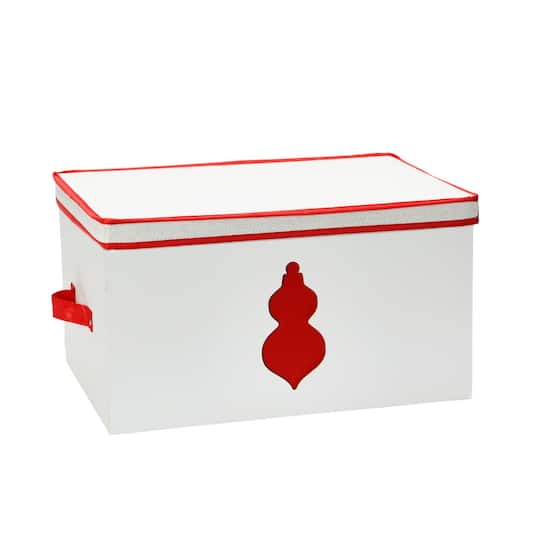Household Essentials Red & White Ornament Storage Box